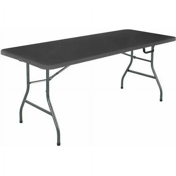 Cosco 14678BKH1 6 Foot Centerfold Folding Table - Black