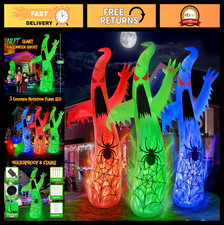 12FT Giant Halloween Inflatable Ghost with LED Flame Lights - Spooky Yard Decor