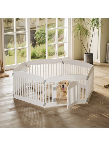 Dog Playpen 6 Panel 24" Plastic Exercise Pen w/ Door Puppy Dogs Outdoor indoor - Picture 8 of 13