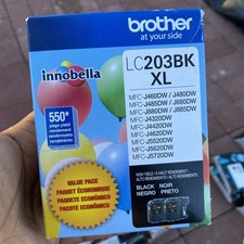 Genuine Brother LC203BK XL Ink 2 Cartridges Black Value pack exp2024