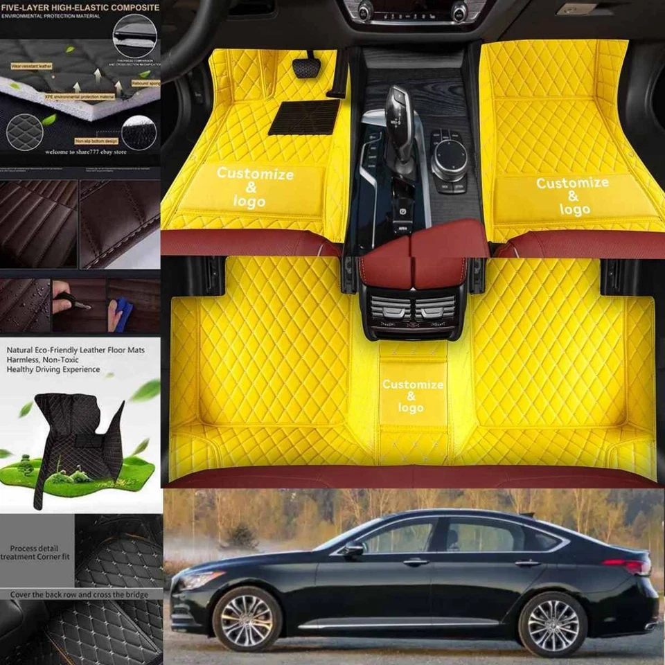 For Hyundai Sonata-Sante Fe Car Floor Mats Waterproof Custom Carpets Pu Leather - Image 4 of 4