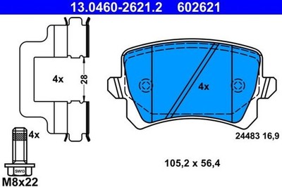ATE BREMSBELÄGE VW GOLF 5K1 PASSAT 365 3C2 SKODA OCTAVIA 5E5 5E6 5E3 NL3 NR3
