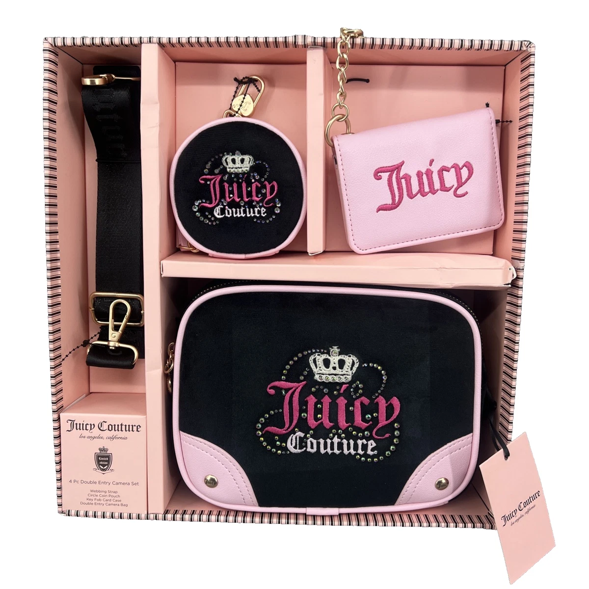 New Juicy Couture 2 Piece Backpack Set Bag + Matching Pouch JUICY COUTURE dusty blush embossed mini backpack &... | Depop main image 3
