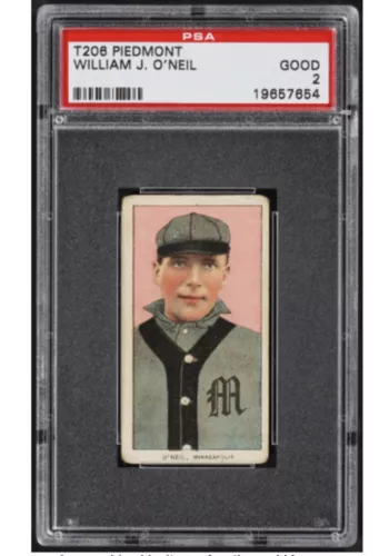 1909-11 T206 William O’Neil P350 Beauty PSA 2 Rare Minneapolis Minor League