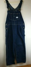 VINTAGE 70s SEARS BLUE DENIM BIB OVERALLS MADE USA Button FLY 40x30
