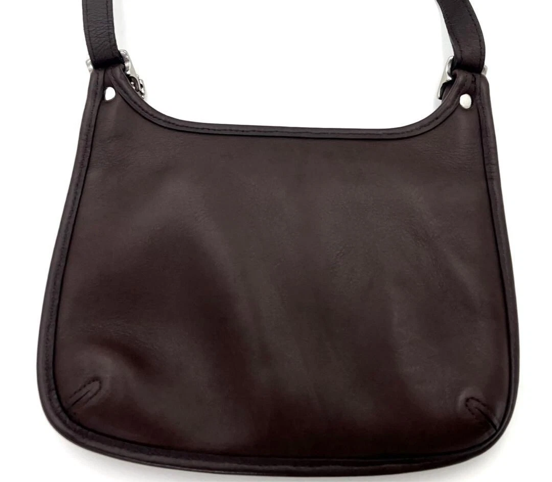 Vecchia borsa a tracolla Coach borsa a tracolla pelle marrone scuro 9142 usata originale #0988