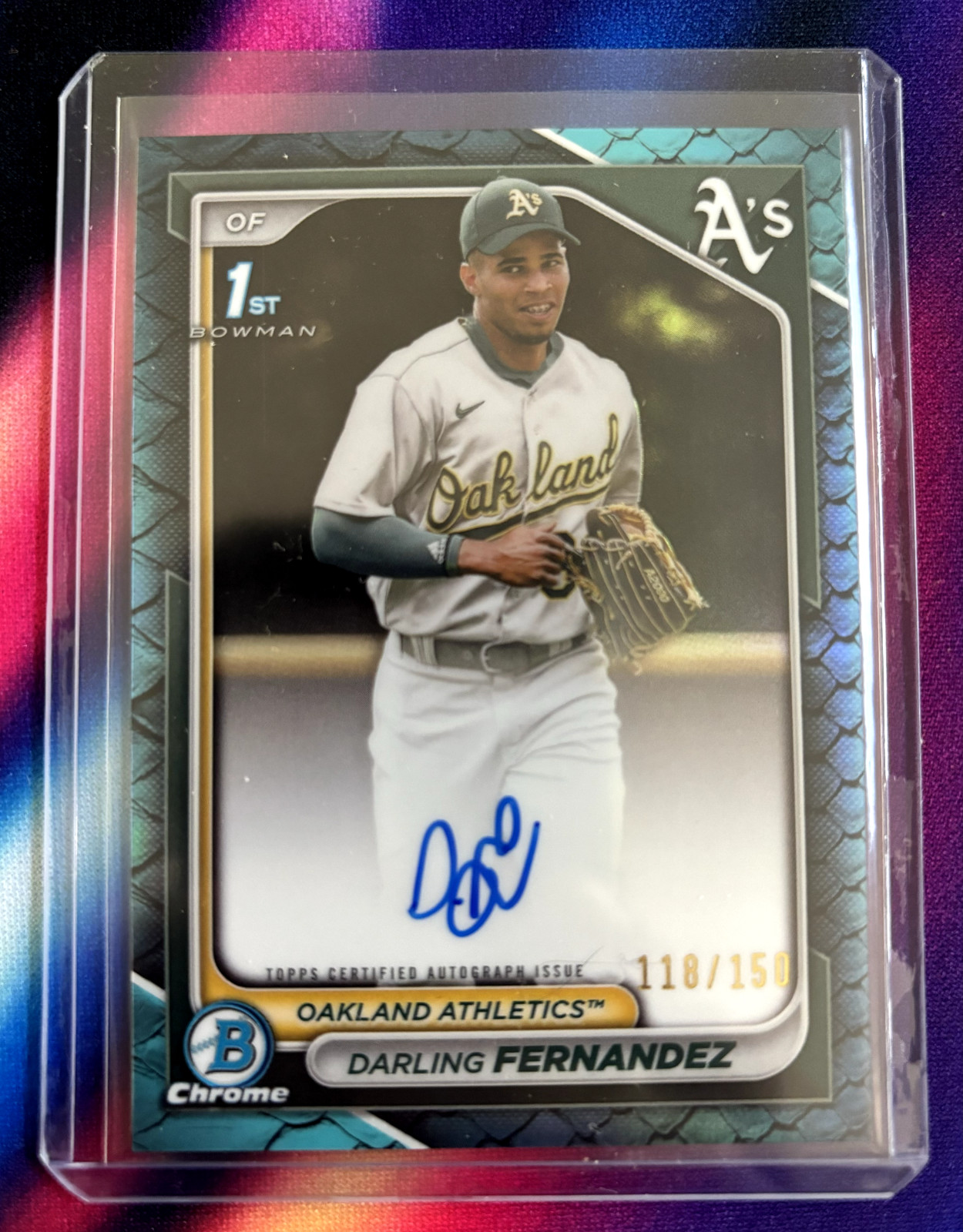 2024 Bowman Chrome Darling Fernandez 1st Bowman Blue Refractor Auto 150 CPA-DF