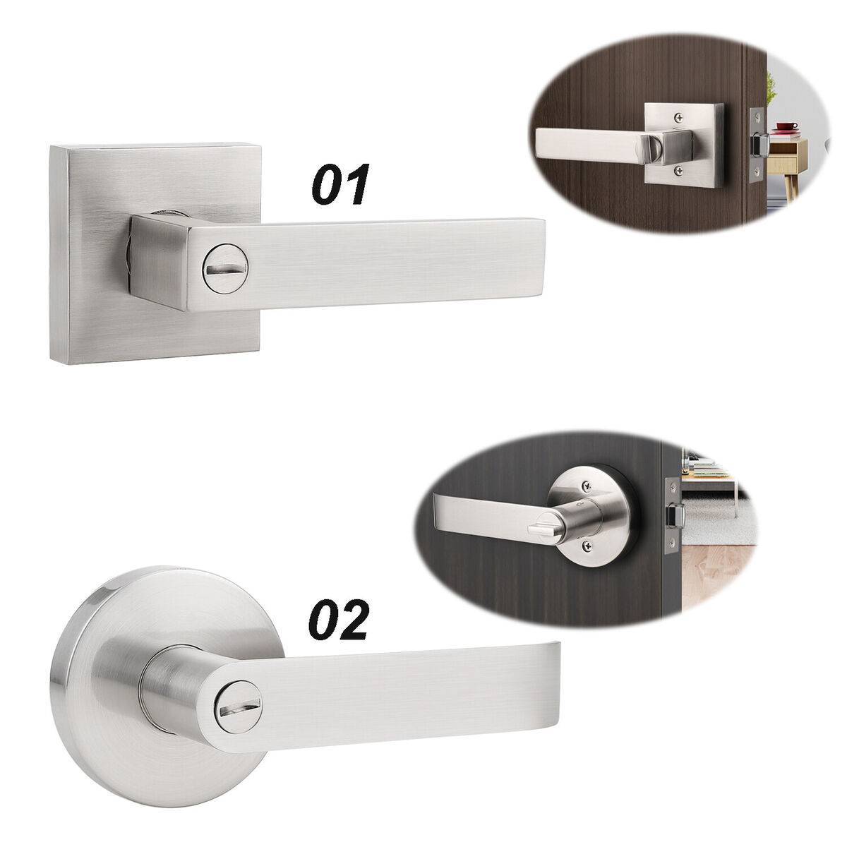 Brill Stainless Steel Hall/Closet Passage Door Knob Brill Stainless Steel Hall/Closet Passage Door Knob