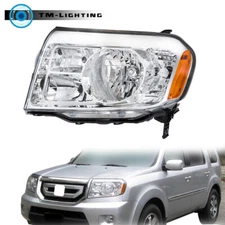 Headlight Assembly w/Chrome Halogen For 2009-2011 Honda Pilot  Driver Left Side