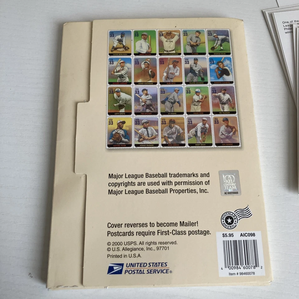 Estampillas de Leyendas de Béisbol y Postal a Juego Usps Babe Ruth Dizzy Dean Foto 4 de 4