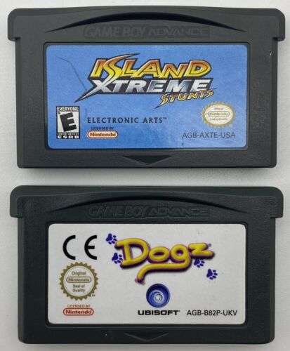 2 cartouches de jeu vidéo Nintendo Game Boy Advance Island Xtreme + Dogz (TBE) - Photo 1/2