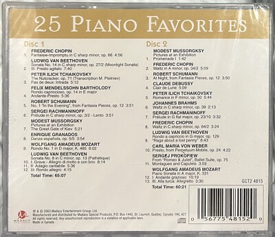 Best of 25 Piano Favorites：美品CD 25 Piano Favorites [2 Audio CDs, 056775481520] Golden Classics | eBay