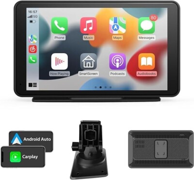 Wireless Apple CarPlay & Android Auto 7'' Touchscreen Car Stereo: Bluet