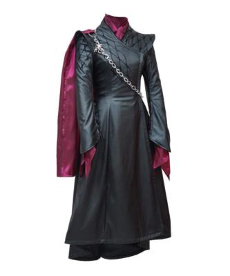 Daenerys Targaryen Cosplay Costume Fancy Dress Black Outfit Cloak | eBay