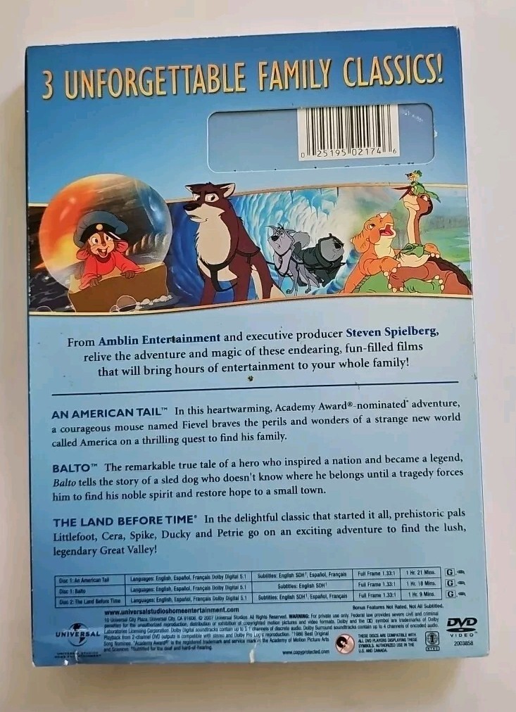 Animated Family Favorites DVD SEALED Slipcase Amblin Ent