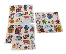 Vintage Lisa Frank Halloween Temporary Tattoos 3 Sheets Partial Bear Witch Cat