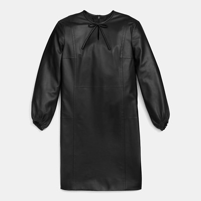 NWT COACH Black Straight Leather Dress Sz 2 -$1295 | eBay
