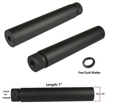 1/2"x28 TPI 7" Barrel Extension Compensator Solid Tube Muzzle Brake