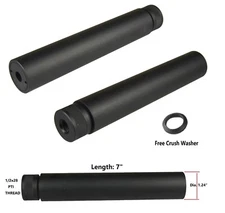 1/2"x28 TPI 7" Barrel Extension Compensator Solid Tube Muzzle Brake
