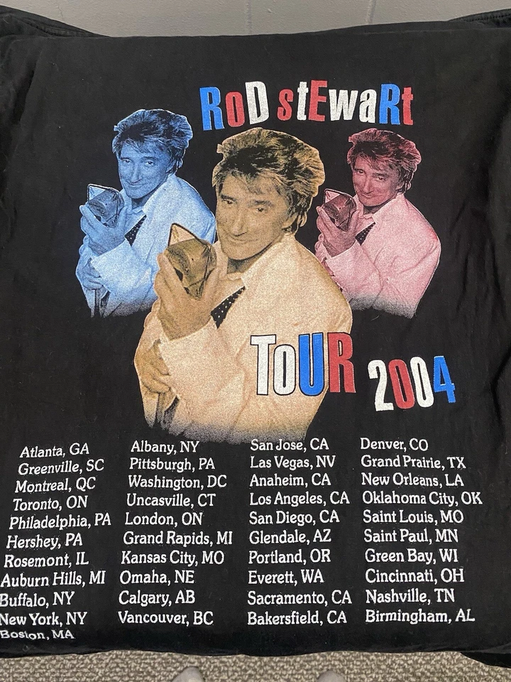 2004 ROD STEWART Vintage Concert Tour Large T-Shirt - Image 3 of 4