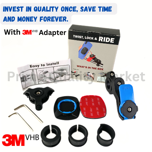 Quad Compatible Phone Rack Cradle Device Loc Out Front Bike Twist Mountain Cycle - Picture 1 of 30