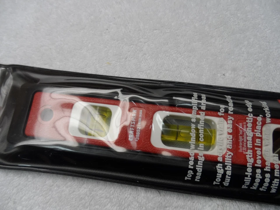 Craftsman 9" Magnetic Torpedo level NIP, made in USA - Part # 39852 (red) - Image 3 of 4