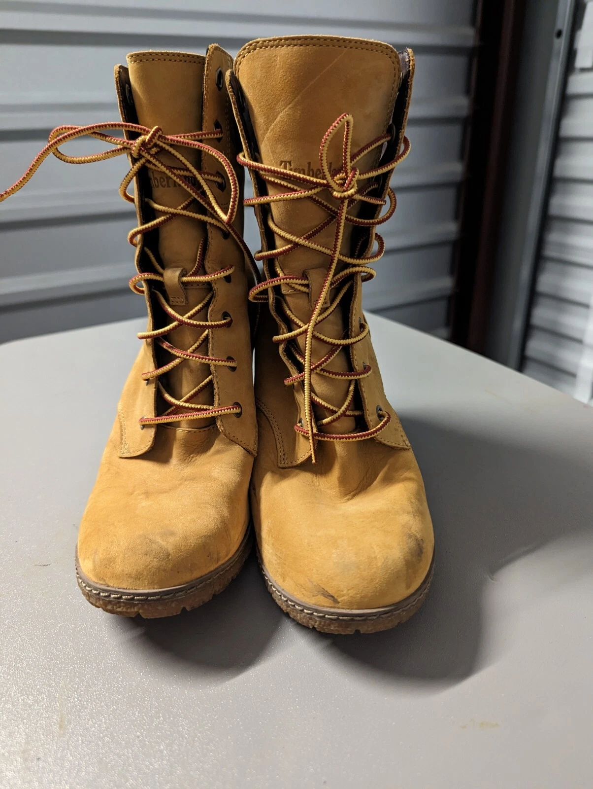 Timberland Stivali stringati da donna taglia 9 5 Earth keepers Glancy 6 pollici grano.