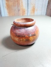 Vintage Turned Wood KETTLE BANK PITTSBURG NEW HAMPSHIRE NH Souvenir 