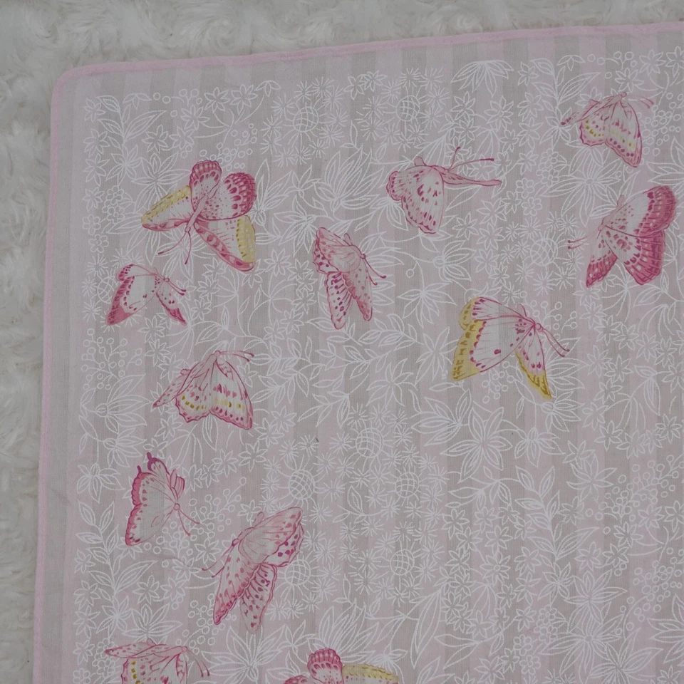 M164 HANAE MORI розовый бабочка хлопок шарф шарфы карман квадратный 18» X 18» - Изображение 2 из 4