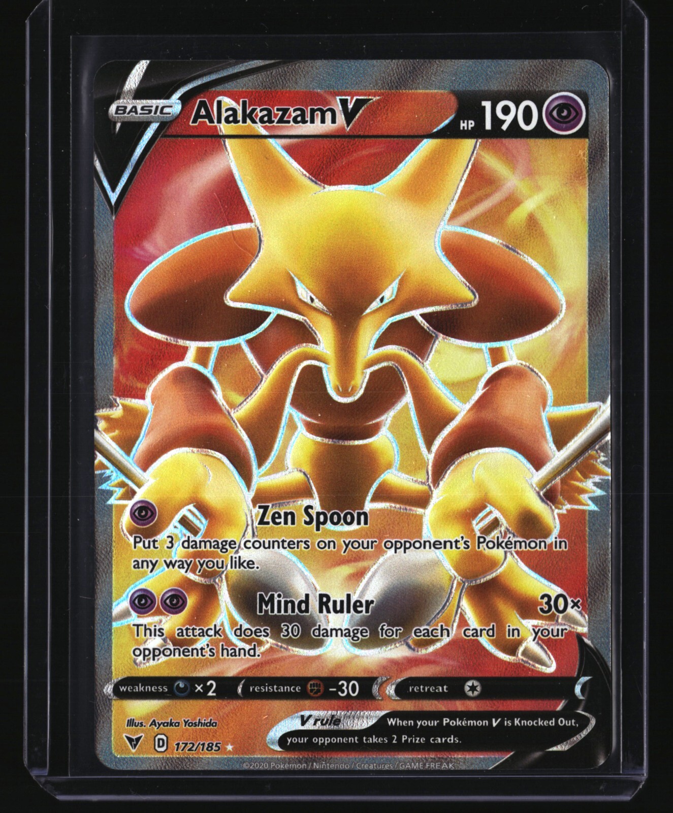 Pokemon ALAKAZAM V 172/185 Full Art (Vivid Voltage) NM/Mint