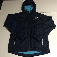 The North Face Boys Medium Hoodie Sweatshirt Jacket Blue Windwall Reversible