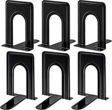 Happyhapi Book Ends, Bookends, Metal Bookend for Shelves, Non-Skid Book End to H