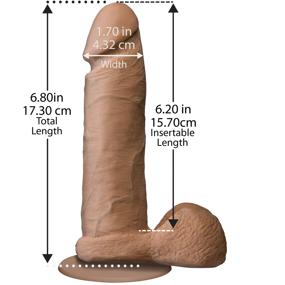 Doc Johnson The Realistic UR3 Cock 6" Brown - Dildo w/ Suction Cup Dong Sex Toy - Image 4 of 4