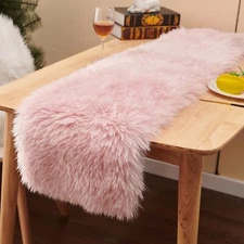 Table Runner Modern Pink Dresser Fur Table Runners for Christmas Wedding Part...