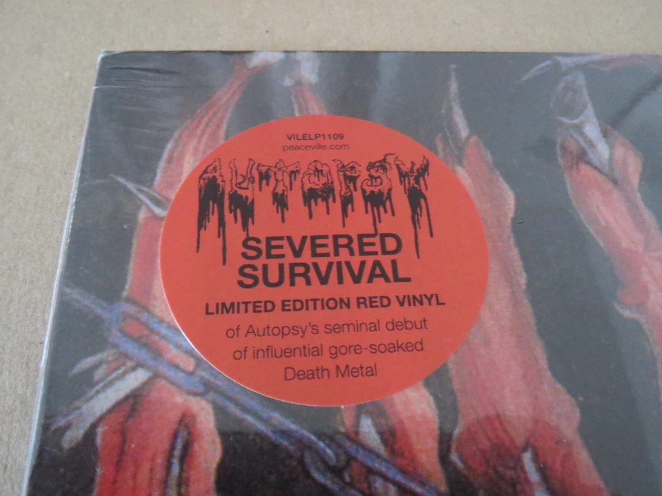 AUTOPSY -SEVERED SURVIVAL- AWESOME RARE LIMITED EDITION LP VINYL RED DEATH GRAVE - Image 3 of 4