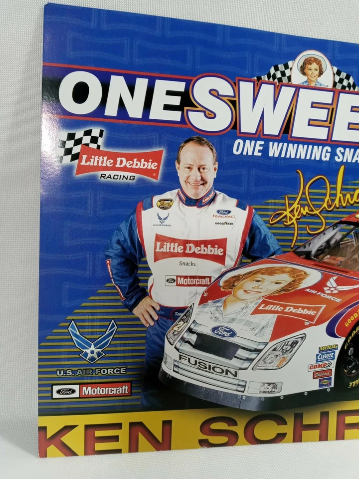 Publicidad con foto firmada por la pequeña Debbie #21 autógrafo de Nascar Ken Schrader  Foto 2 de 4