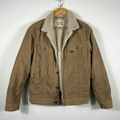 True Vintage LEE STORM RIDER Tan Corduroy Sherpa Line Western