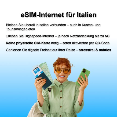 eSIM Włochy – tylko internet, bez fizycznej karty SIM | Travel Sim - Zdjęcie 6 z 7