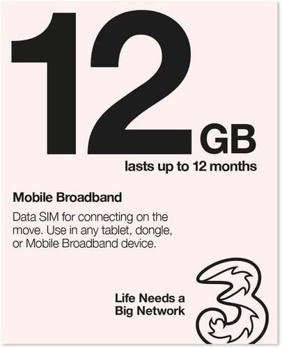Three 3G 4G 5G SIM Ready-to-go Mobile Broadband Preloaded Data Sim for dongle - 第 1/55 張圖片