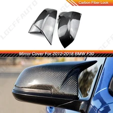 2x Carbon Fiber Side Mirror Cover Cap for BMW 3 Series F20 F21 F30 F32 F36 13-18