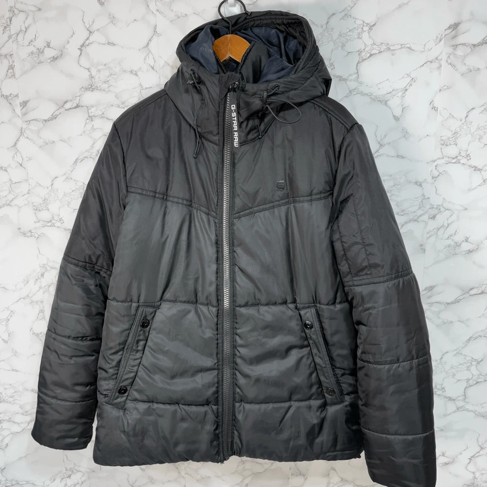 Abrigo acolchado G-Star Raw para hombre talla L repelente al agua con capucha Foto 3 de 4