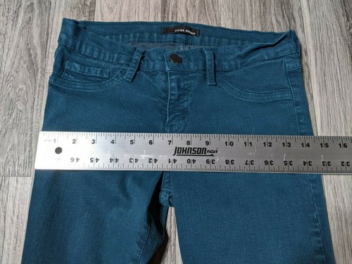 Flying Monkey Juniors Size 9 Skinny Green Teal Denim Jeans - Picture 8 of 10