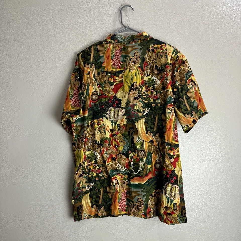 Camisa Hawaiana Vintage Blue Wave Talla Grande Foto 3 de 4