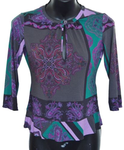 ETRO Women's Paisley Printed Top Blouse Size 38 US 2
