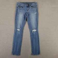 American Eagle Size 4 Skinny Jeans Stretch Retro Vintage Distressed 2000s Cute