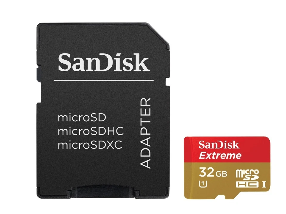 SanDisk 32GB Extreme Micro SDXC Class 10 UHS-I U3 Memory Card 60MB/s inc Adapter - Image 2 of 3