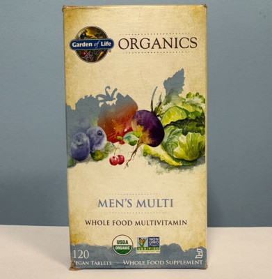 Garden of Life Organics Men's Whole Food Multivitamin 120 Tablets EXP 02/2027