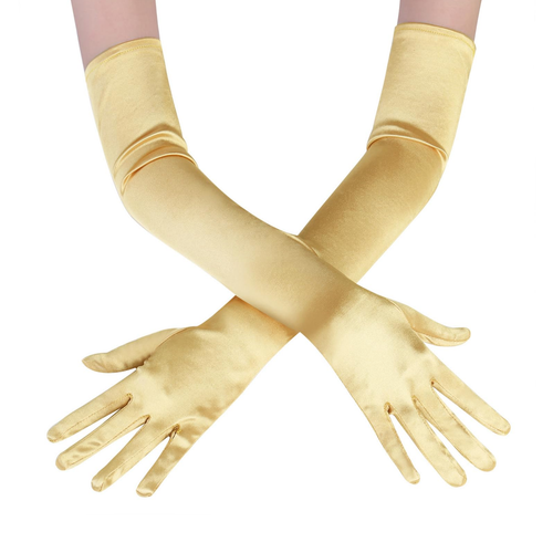 Ladies Long Satin Gloves Opera Costume Bridal Party Prom Wedding Womens Classic - Picture 11 of 19