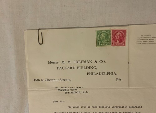 Vintage 1932 M.M. Freeman & Co. Inc. Packard Building NJ Bonds Springfield NJ - Bild 2 von 4