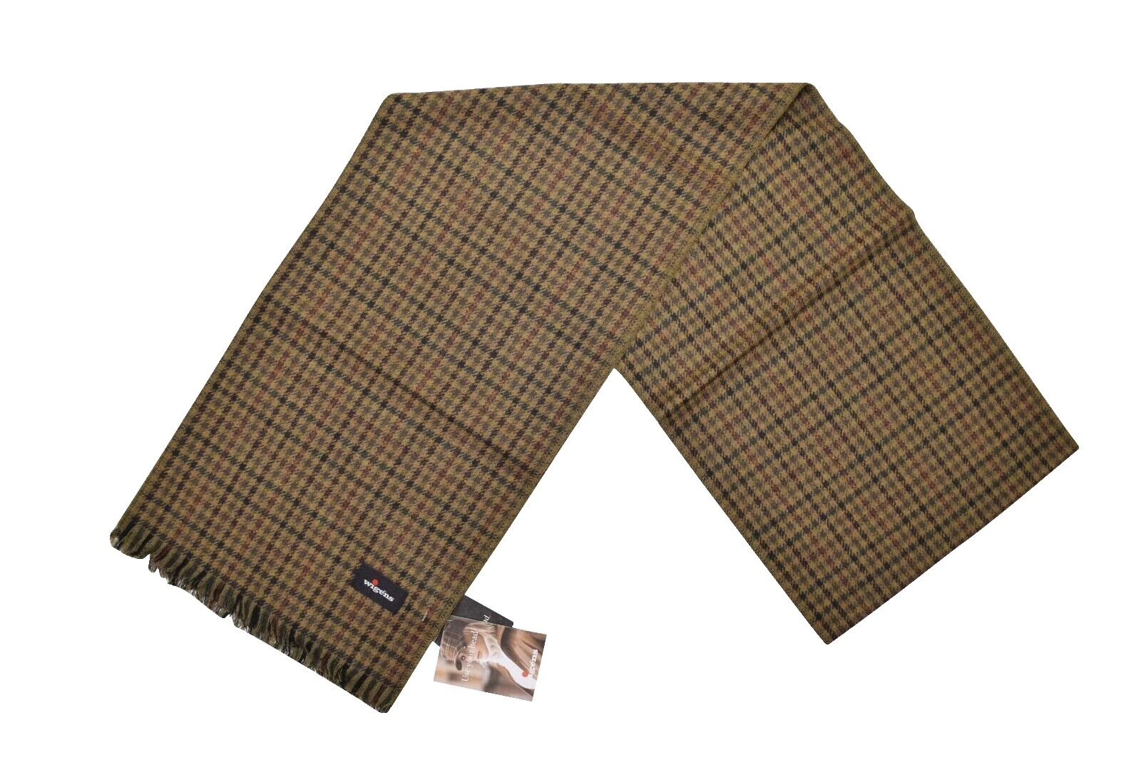 Mezcla de lana cuadriculados Marrón bufandas para hombres